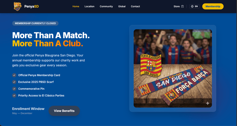 Penya Blaugrana San Diego project screenshot